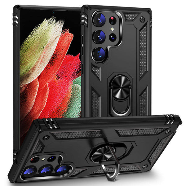 Galaxy S22 Ultra Vanguard Military Armor Case with Ring Grip Kickstand