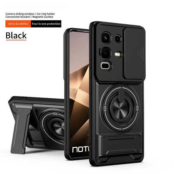 Infinix Note 50/50 Pro - Tactical Stealth MagSafe Case with Sliding Lens, Ring Holder & Kickstand