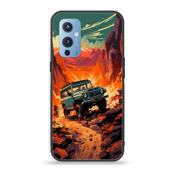 OnePlus 9 - Jeep Offroad - Premium Printed Glass soft Bumper Shock Proof Case