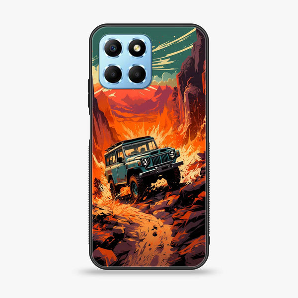 Honor X6 - Jeep Offroad - Premium Printed Glass soft Bumper Shock Proof Case