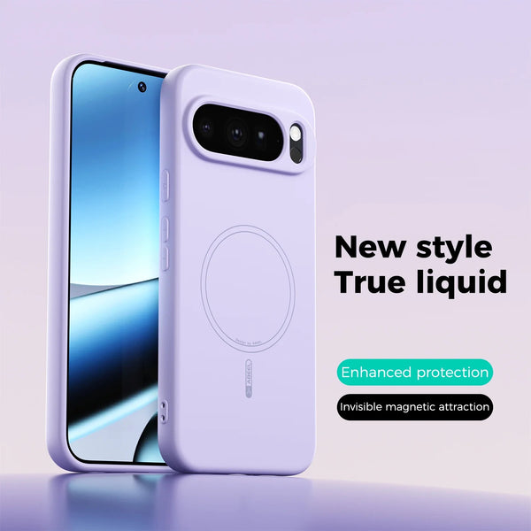Google Pixel 9 - Luxury Liquid Silicone NeoShell Magnetic Case Soft Touch Anti-Scratch Cover