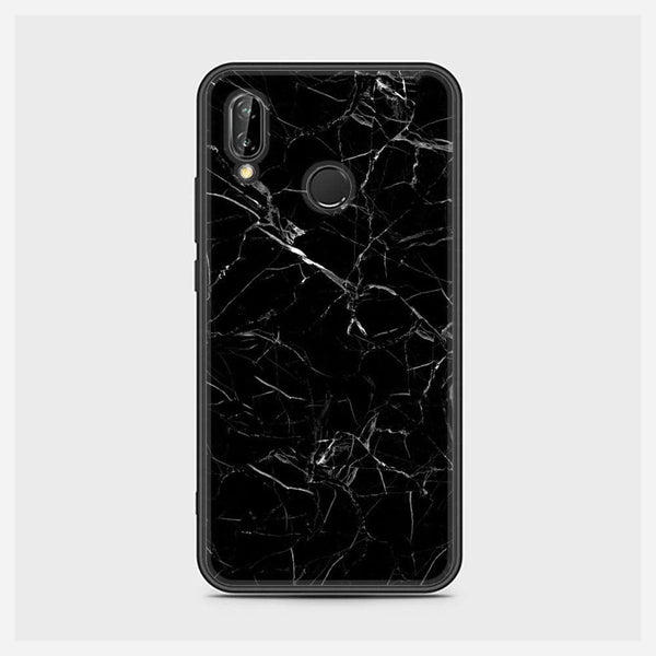 Huawei Nova 3i - Black Marble Series - Premium Printed Glass soft Bumper shock Proof Case