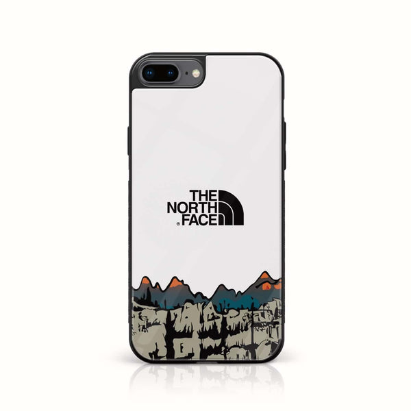 iPhone 8 Plus - The North Face Series - Premium Printed Glass soft Bumper shock Proof Case
