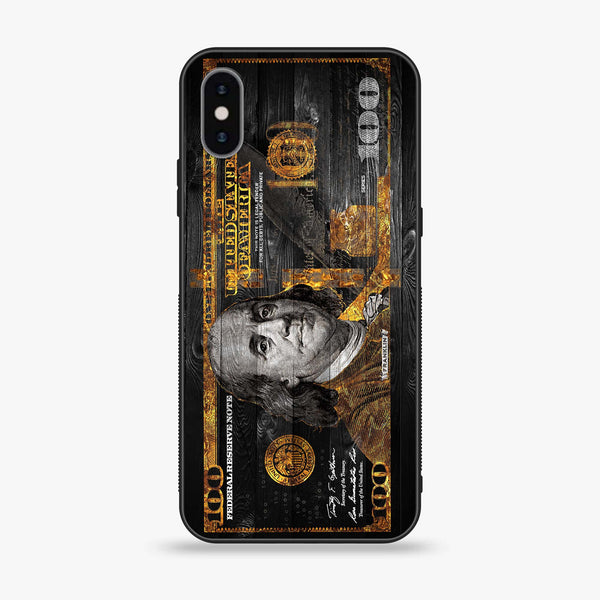 iPhone Xs Max - Dollar Design  - Premium Printed Glass soft Bumper shock Proof Case  CS-26153