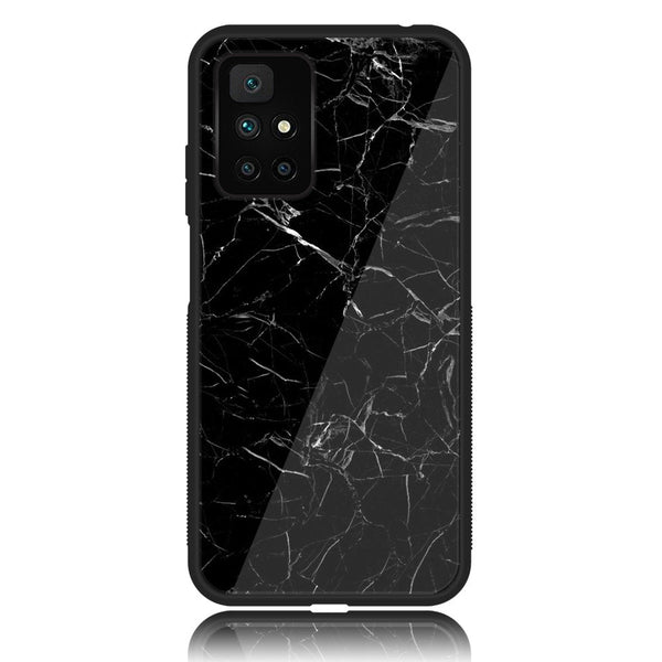Redmi 10 4G/ Redmi 10 Prime - Black Marble Design 1 - Premium Printed Glass soft Bumper shock Proof Case CS-37128
