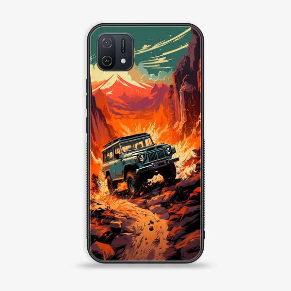 OPPO A16k - Jeep Offroad - Premium Printed Glass soft Bumper Shock Proof Case