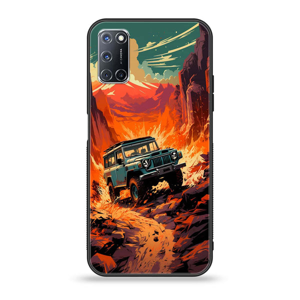 Oppo A52 - Jeep Offroad - Premium Printed Glass soft Bumper Shock Proof Case