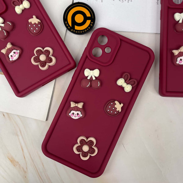Galaxy A05 Cute 3D Cherry Flower Icons Silicon Case