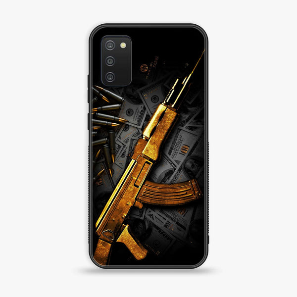 Samsung Galaxy A03s - Dollar Series- Premium Printed Glass soft Bumper shock Proof Case