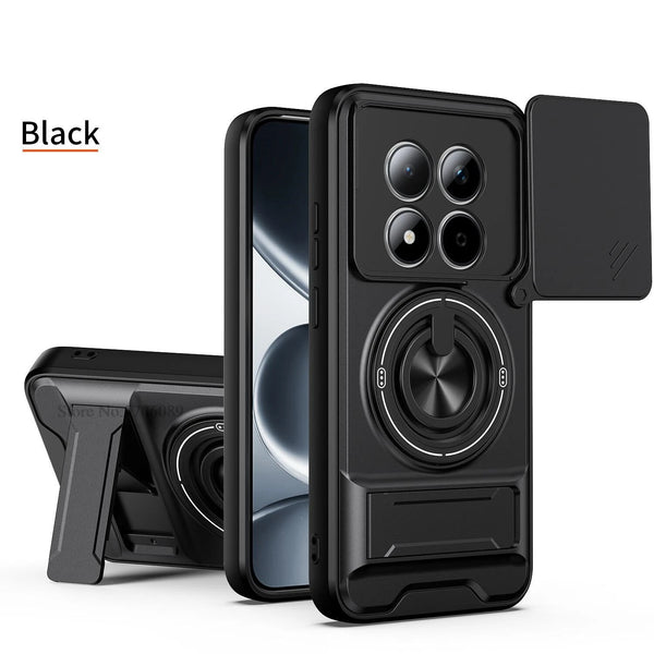 Redmi Note 15 Pro - Tactical Stealth MagSafe Case with Sliding Lens, Ring Holder & Kickstand
