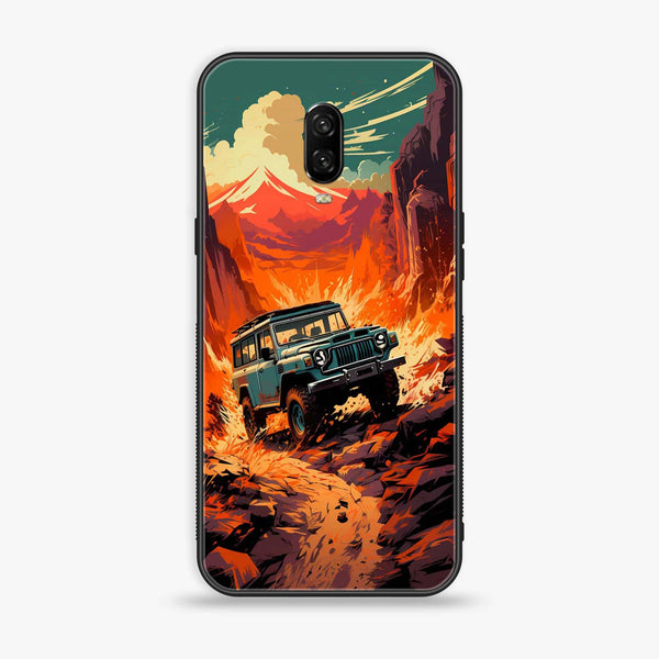 Oneplus 6T - Jeep Offroad - Premium Printed Glass soft Bumper Shock Proof Case