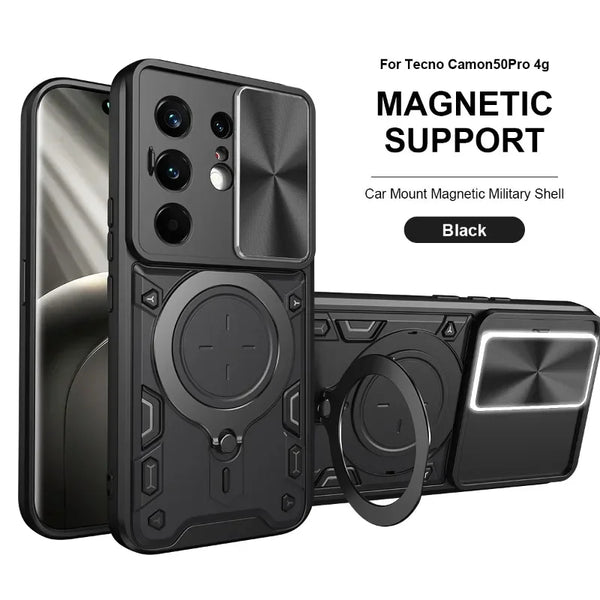 Tecno Camon 50 Pro/50 Ultra - Stryker Heavy-Duty Magnetic Case with Sliding Lens Protector