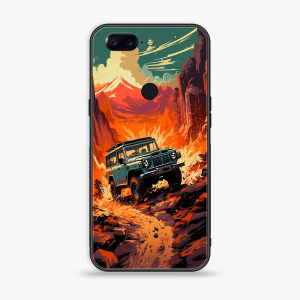 OnePlus 5T - Jeep Offroad - Premium Printed Glass soft Bumper Shock Proof Case
