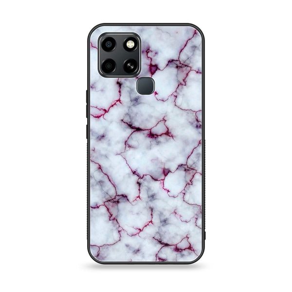 Infinix Smart 6 HD - White Marble Series - Premium Printed Glass soft Bumper shock Proof Case