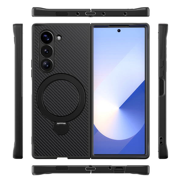 Samsung Galaxy Z Fold 3 - Platinum MagLuxe Magnetic Case with 360° Rotating Ring Stand