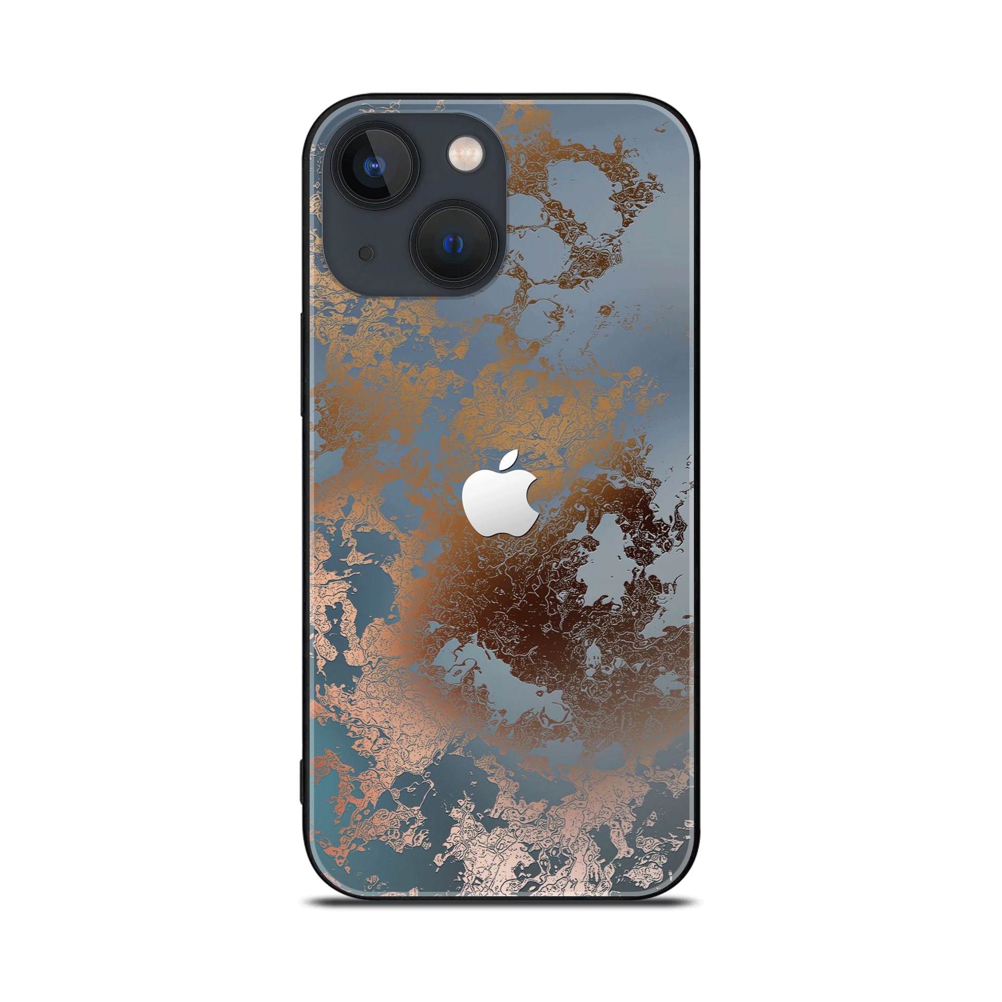 iPhone 13 - Apple logo Series - Premium Printed Glass soft Bumper shock Proof Case