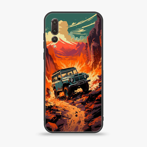 Huawei P20 Pro - Jeep Offroad - Premium Printed Glass soft Bumper Shock Proof Case