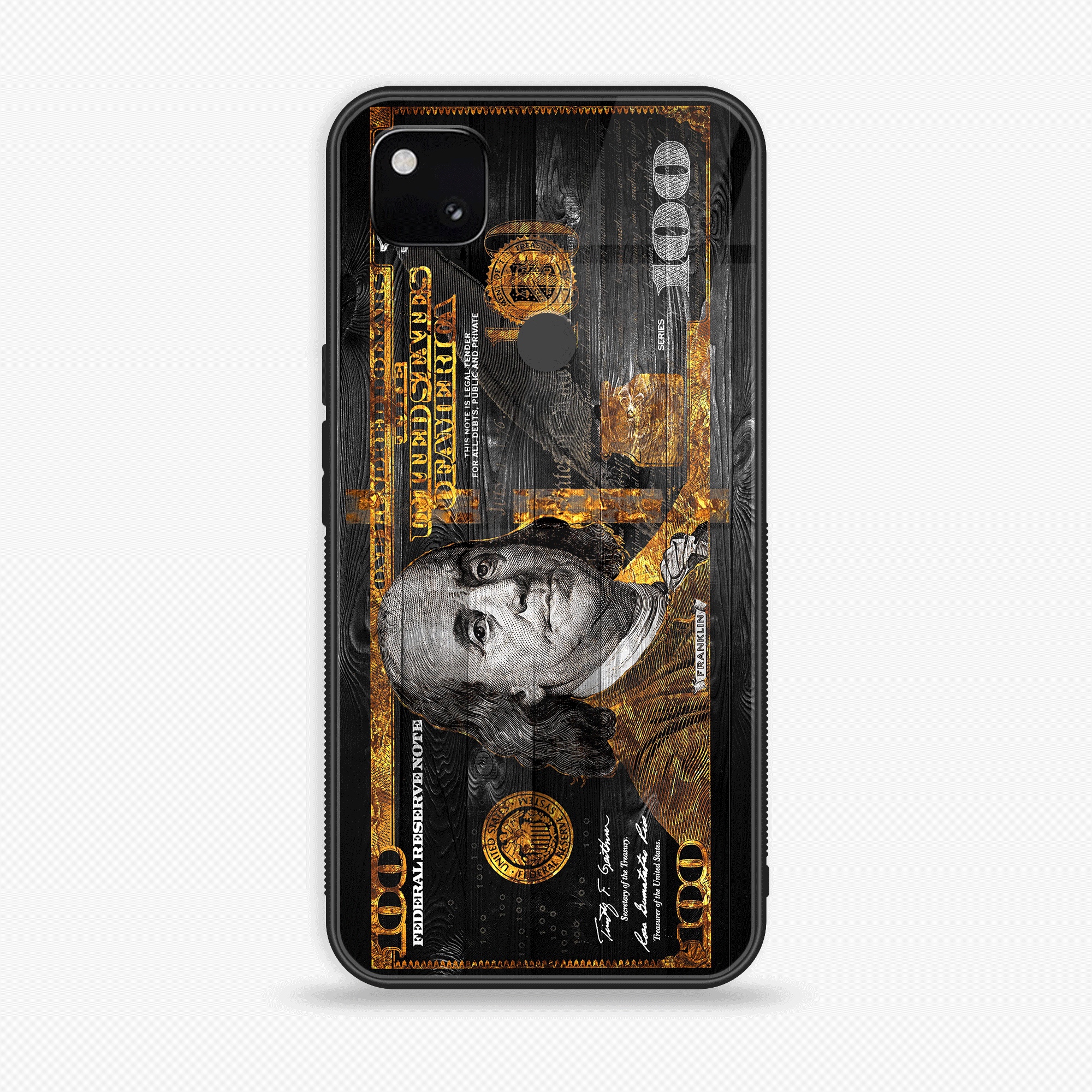 Google Pixel 4A 4G - Dollar Series - Premium Printed Glass soft Bumper shock Proof Case