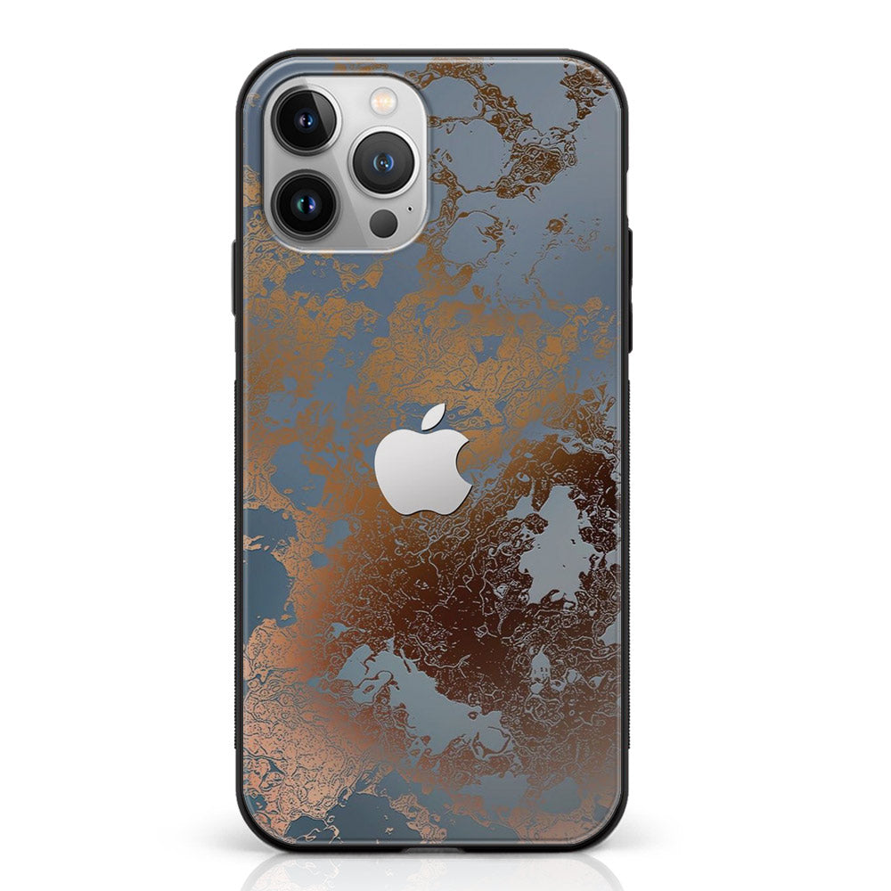 iPhone 15 Pro - Apple logo Series - Premium Printed Glass soft Bumper shock Proof Case