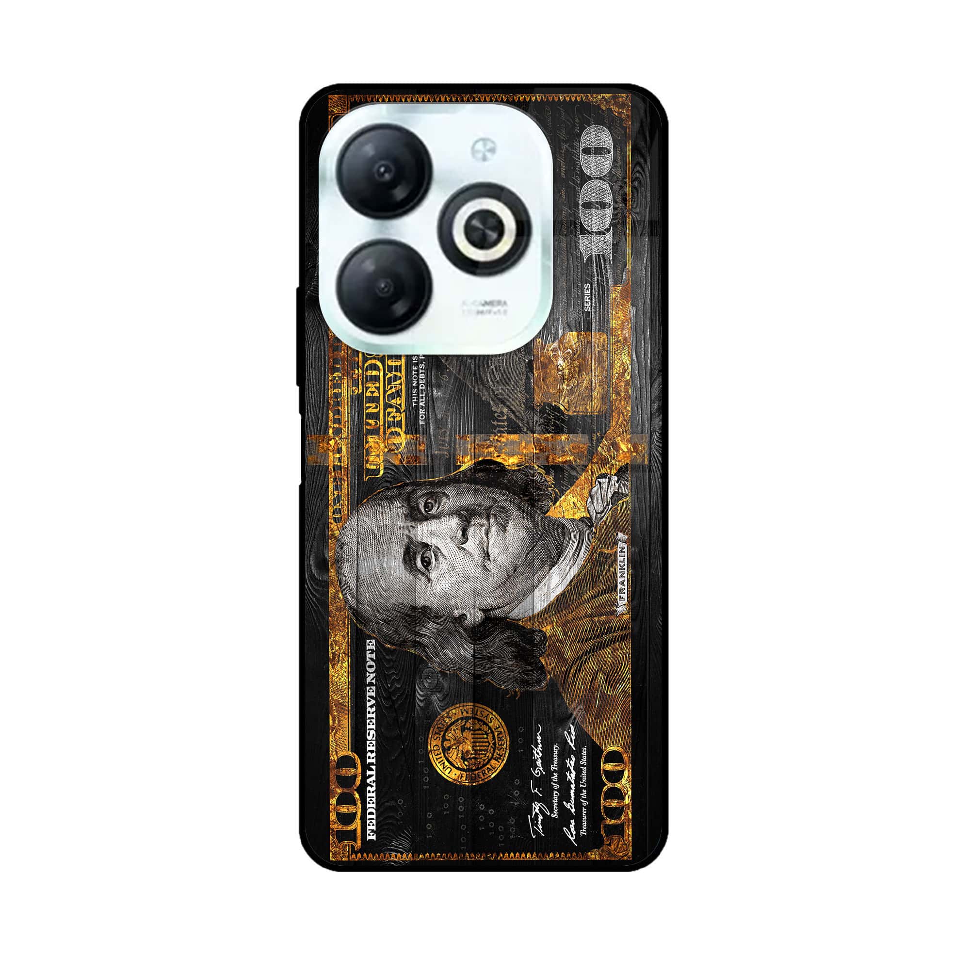Infinix Smart 8 Pro - Dollar Series - Premium Metal Printed soft Bumper shock Proof Case