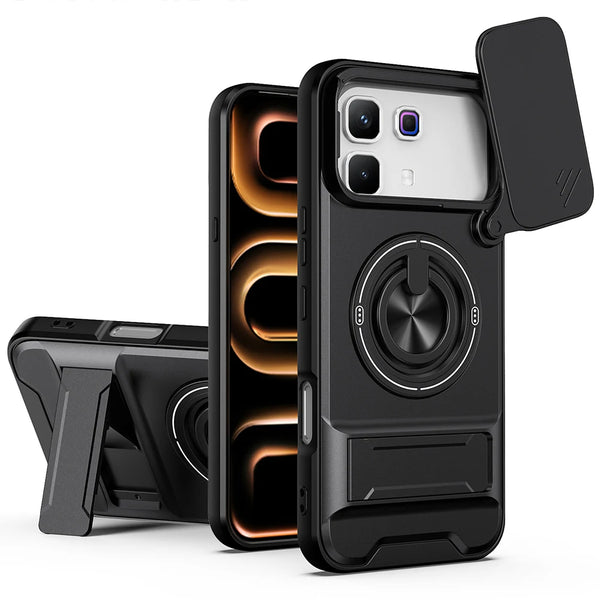 Infinix Note Edge - Tactical Stealth MagSafe Case with Sliding Lens, Ring Holder & Kickstand