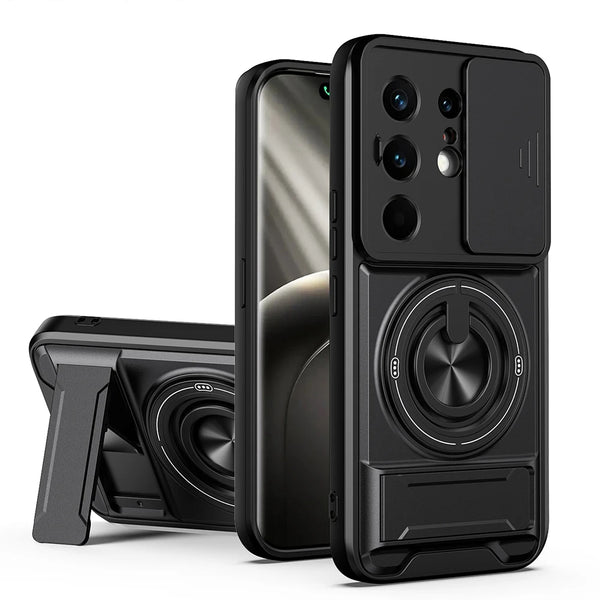 Tecno Camon 50 - Tactical Stealth MagSafe Case with Sliding Lens, Ring Holder & Kickstand