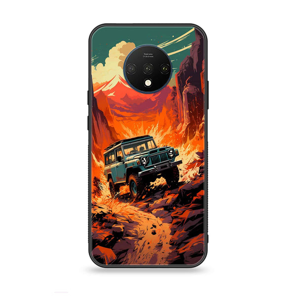 OnePlus 7T - Jeep Offroad - Premium Printed Glass soft Bumper Shock Proof Case