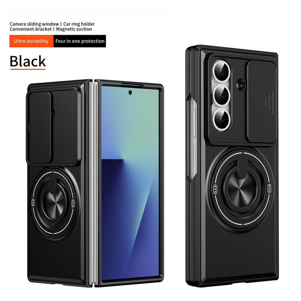 Galaxy Z Fold 7 - Tactical Stealth MagSafe Case with Sliding Lens, Ring Holder & Kickstand