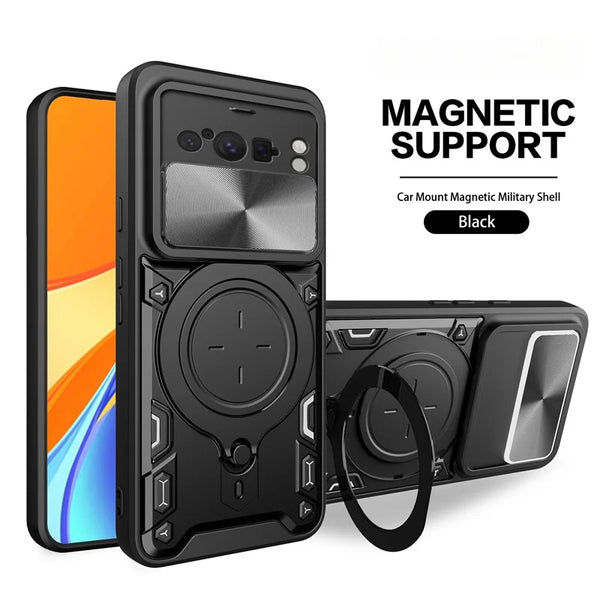Google Pixel 8 Pro - Stryker Heavy-Duty Magnetic Case with Sliding Lens Protector