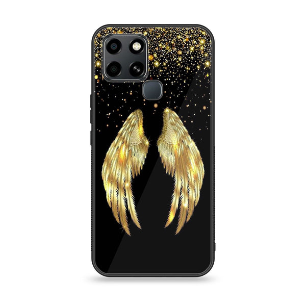 Infinix Smart 6 HD - Angel Wings Series - Premium Printed Glass soft Bumper shock Proof Case