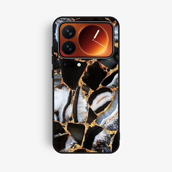 Xiaomi 17 Pro - Black Marble Design 5 - Premium Metal Printed Soft Bumper Shock Proof Case