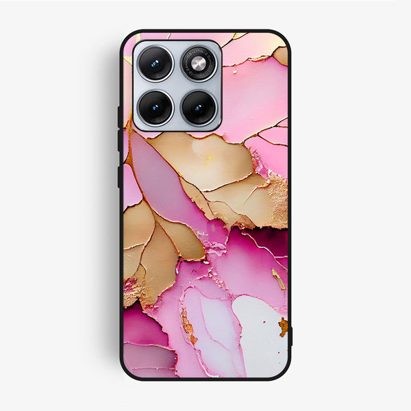 Motorola Edge 70 Fusion - Pink Marble 2.0 Design 4 - Premium Metal Printed Soft Bumper Shock Proof Case
