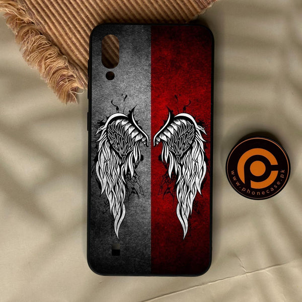 Samsung Galaxy M10 - Angel Wings Design 2 - Premium Metal Printed Soft Bumper Shock Proof Case