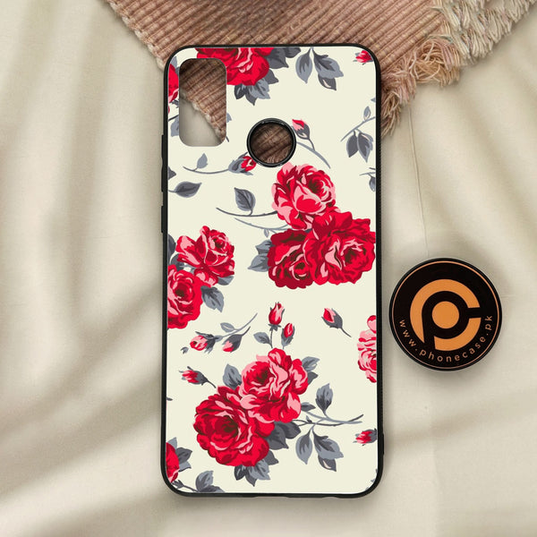 Honor 9X Lite - Floral Series Design 8 - Premium Metal Printed Soft Bumper Shock Proof Case