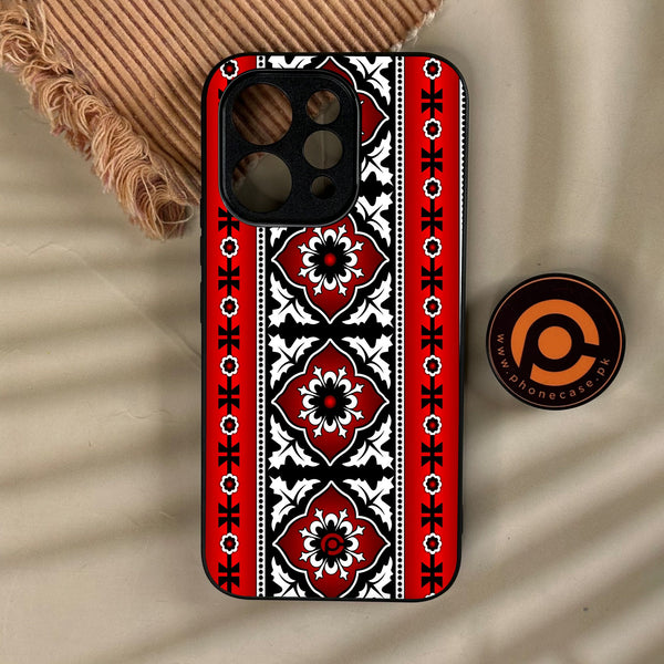 Vivo V70 - Ajrak Design 1 - Premium Metal Printed Soft Bumper Shock Proof Case