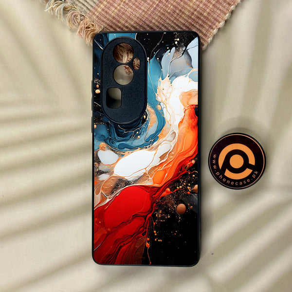 Oppo Reno 10 Pro Plus - Liquid Design 9 - Premium Metal Printed Soft Bumper Shock Proof Case