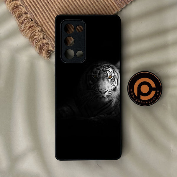 Oppo Reno 6 Pro Plus - Tiger Design 10 - Premium Metal Printed Soft Bumper Shock Proof Case