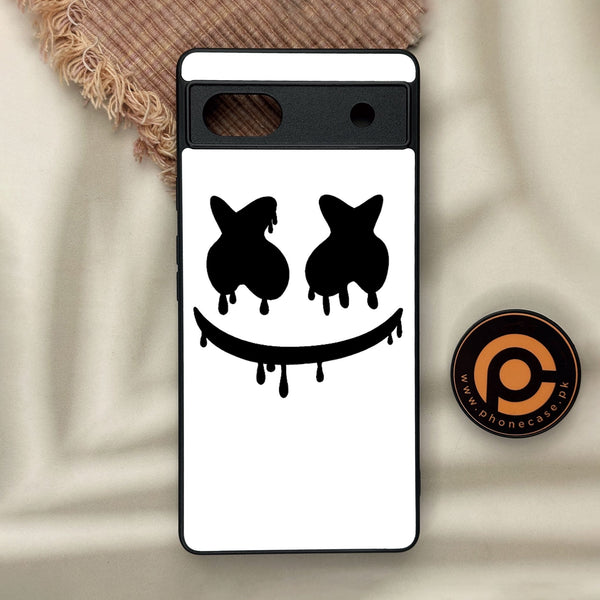 Google Pixel 6a - Marshmello Face - Premium Metal Printed Soft Bumper Shock Proof Case