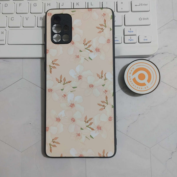 Samsung Galaxy A71 - Floral Design 2 - Premium Printed Glass soft Bumper Shock Proof Case CS-23903