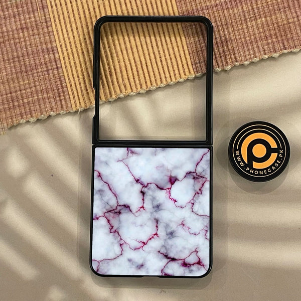 Samsung Galaxy Z Flip 8 - White Design 1 - Premium Metal Printed Soft Bumper Shock Proof Case