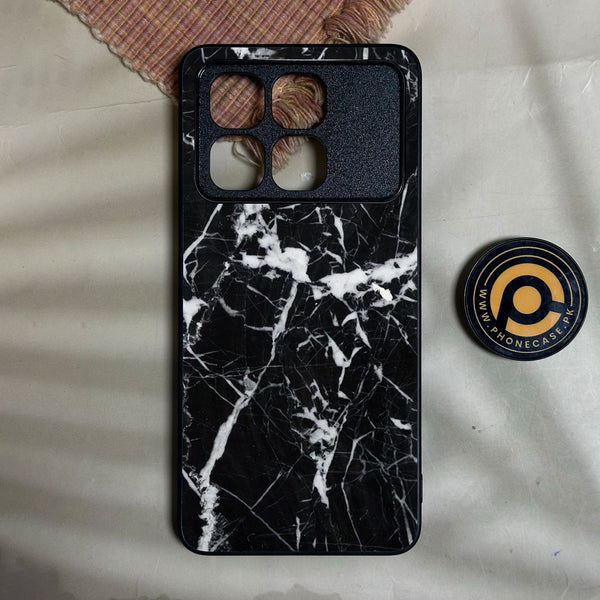 Redmi K70 Ultra - Black Marble Design 6 - Premium Metal Printed Soft Bumper Shock Proof Case