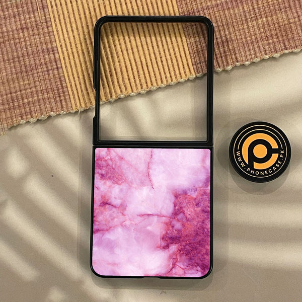 Samsung Galaxy Z Flip 8 - Pink Design 5 - Premium Metal Printed Soft Bumper Shock Proof Case
