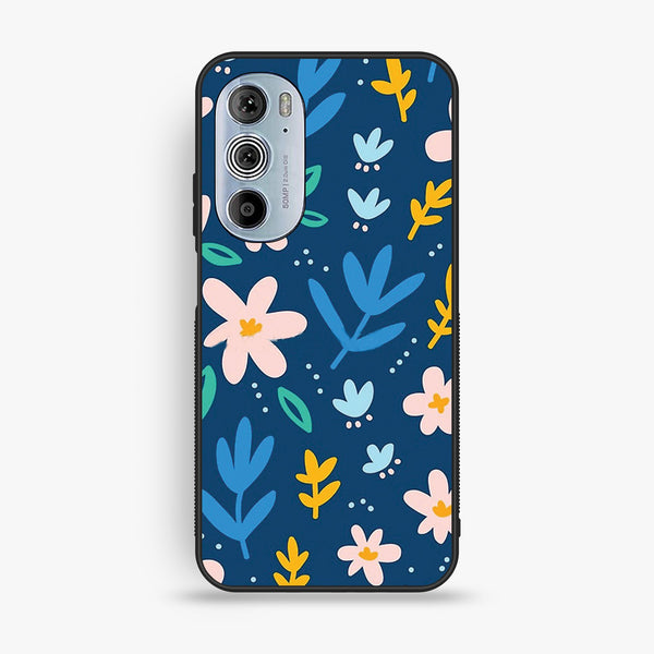 Motorola Edge 30 Pro - Colorful Flowers - Premium Metal Printed Soft Bumper Shock Proof Case