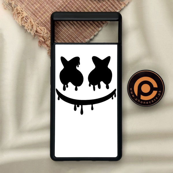Google Pixel 6 - Marshmello Face - Premium Metal Printed Soft Bumper Shock Proof Case