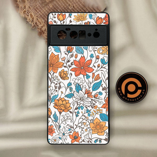 Google Pixel 6 Pro - Floral Series Design 9 - Premium Metal Printed Soft Bumper Shock Proof Case
