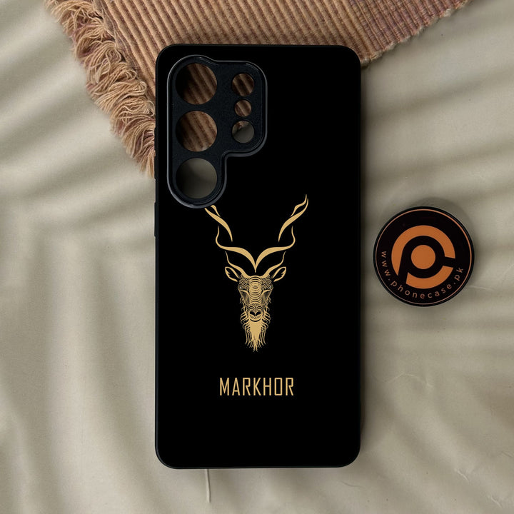 Samsung Galaxy S26 Ultra - Markhor Design 3 - Premium Metal Printed Soft Bumper Shock Proof Case