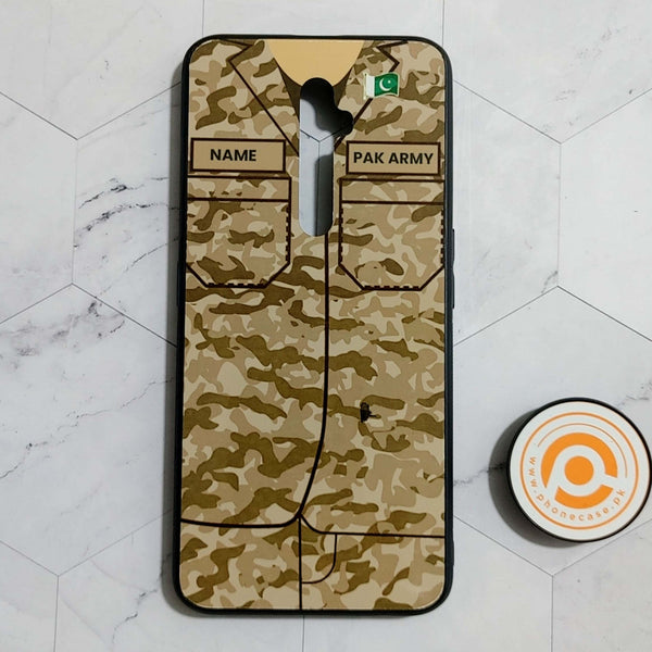 OPPO Reno 2f/2z - Army - Premium Printed Glass soft Bumper shock Proof Case CS-22982