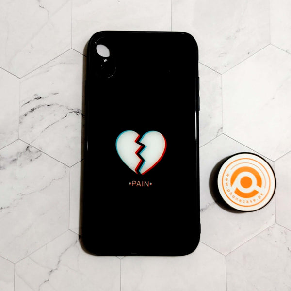 iPhone XR - Heart Design 5 - Premium Printed Glass soft Bumper shock Proof Case CS-22714