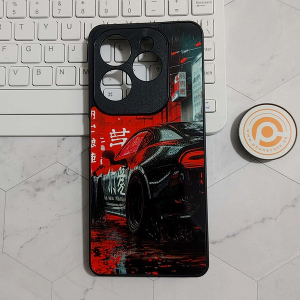 Infinix Hot 40/Hot 40 Pro - Tokyo Dark Night Racing Car - Premium Printed Glass soft Bumper Shock Proof Case