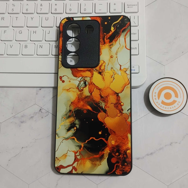 Vivo V29e/y200 - Liquid Marble Design 2 - Premium Printed Glass soft Bumper shock Proof Case CS-22499